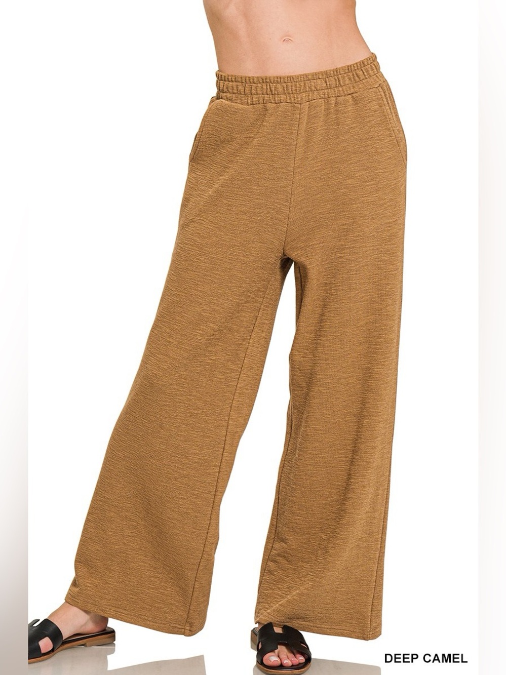 Zenana Cotton Slub Wide Leg Pants